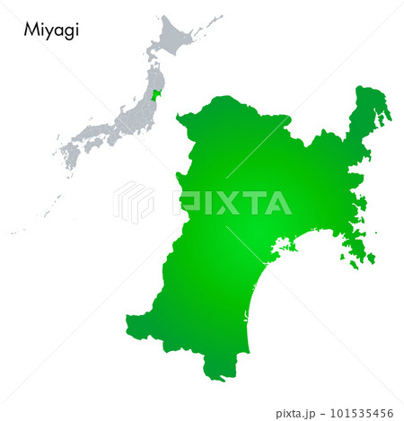 宮城県と日本列島地図
