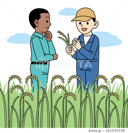 農業を教わる黒人男性 農業を教わる黒人男性 101535556