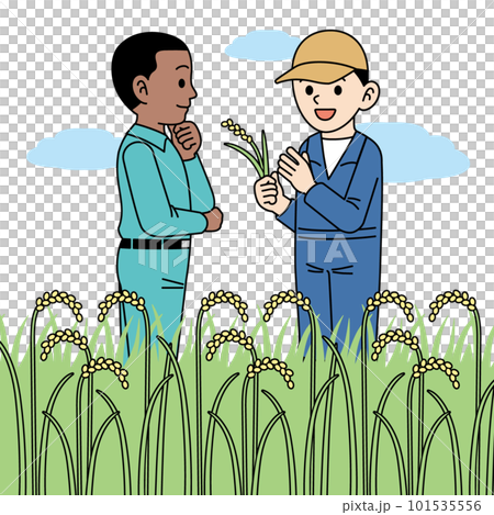 農業を教わる黒人男性 農業を教わる黒人男性 101535556