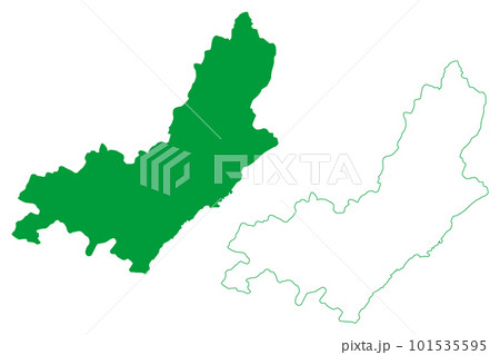 Bom Jesus do Norte municipality (Espirito Santo state, Municipalities of Brazil, Federative Republic of Brazil) map vector illustration, scribble sketch map 101535595