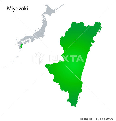 宮崎県と日本列島地図