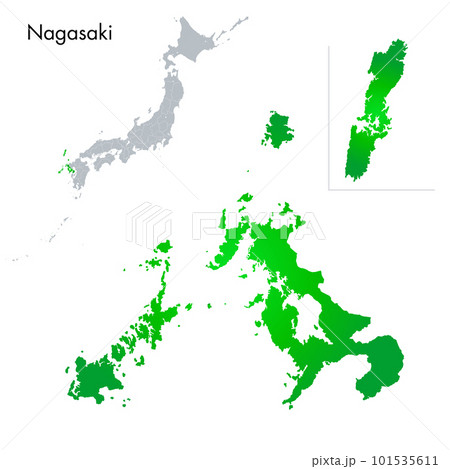 長崎県と日本列島地図