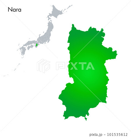 奈良県と日本列島地図