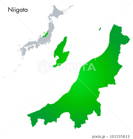 新潟県と日本列島地図