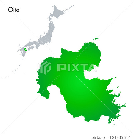 大分県と日本列島地図