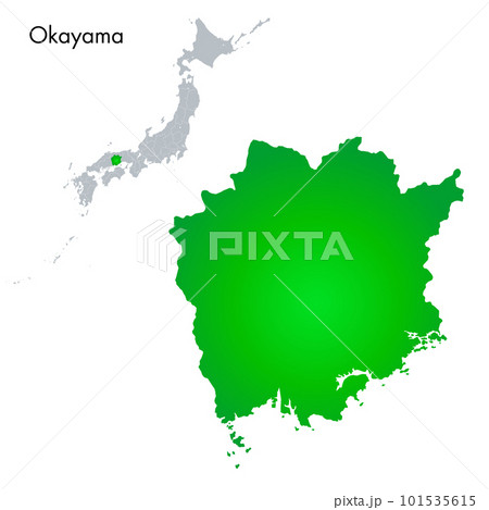 岡山県と日本列島地図