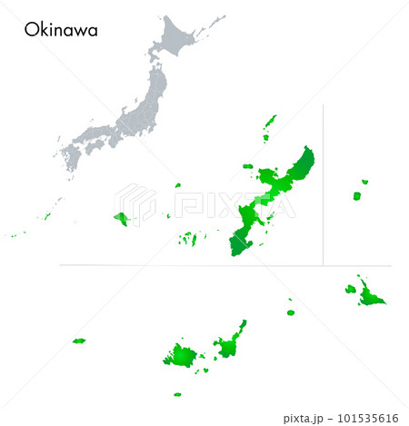 沖縄県と日本列島地図