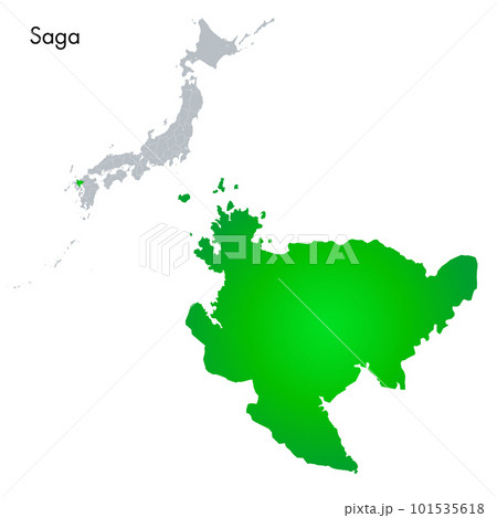 佐賀県と日本列島地図