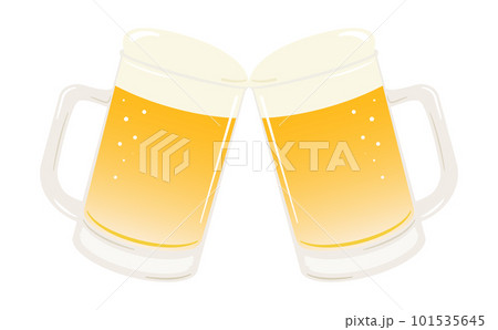 シンプルで使いやすい乾杯しているビールジョッキのベクターイラスト素材 シンプルで使いやすい乾杯しているビールジョッキのベクターイラスト素材 101535645
