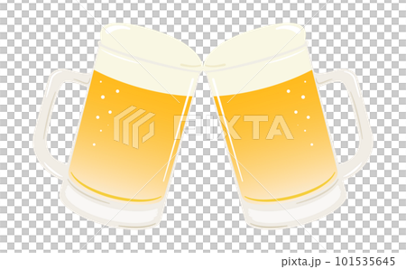 シンプルで使いやすい乾杯しているビールジョッキのベクターイラスト素材 シンプルで使いやすい乾杯しているビールジョッキのベクターイラスト素材 101535645