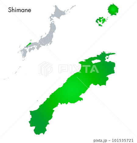 島根県と日本列島地図