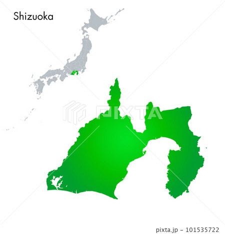 静岡県と日本列島地図