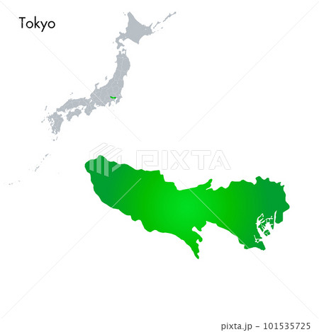東京都と日本列島地図 101535725