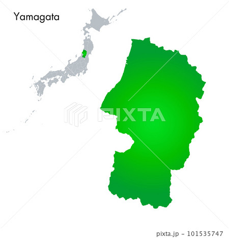 山形県と日本列島地図