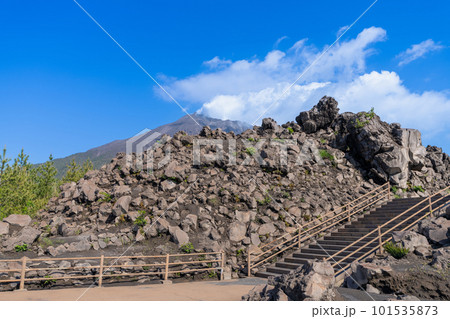 《鹿児島県》桜島　有村溶岩展望所・有村溶岩展望所からの風景 101535873