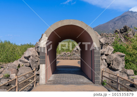 《鹿児島県》桜島　有村溶岩展望所・有村溶岩展望所からの風景 101535879