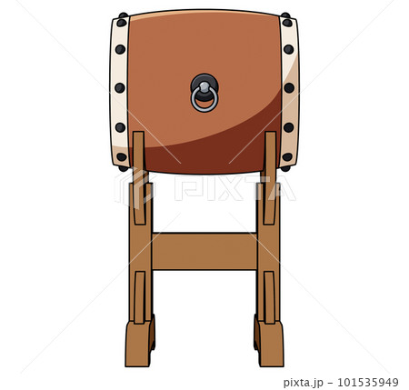 横から見た台に乗った和太鼓のイラスト 101535949