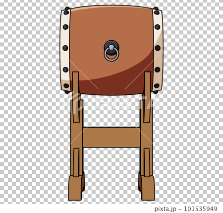 横から見た台に乗った和太鼓のイラスト 101535949