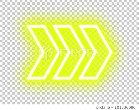 Vivid neon arrow on transparent background 101536080