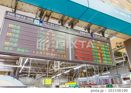 【交通イメージ】在来線発車案内(上野駅) 【交通イメージ】在来線発車案内(上野駅) 101536190