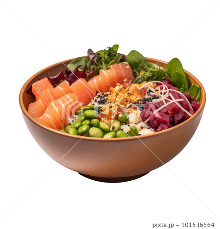 Poke bowl isolated. Illustration AI Generative Poke bowl isolated. Illustration AI Generative 101536564