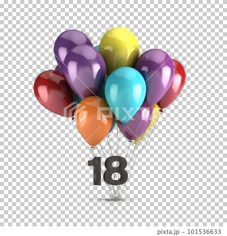 Birthday balloons isolated. Illustration AI Generative 101536633