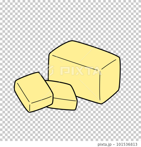簡單可愛的黃油插圖白色背景矢量與主線剪貼畫 101536813
