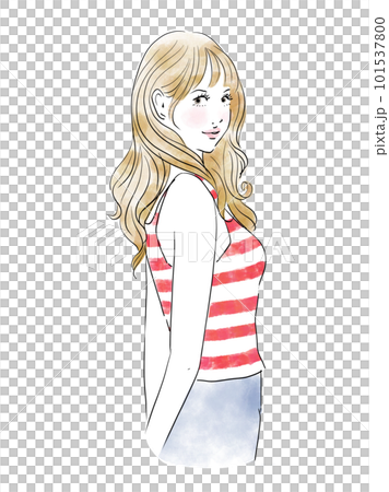 笑顔でこちらをみている若い女性 101537800
