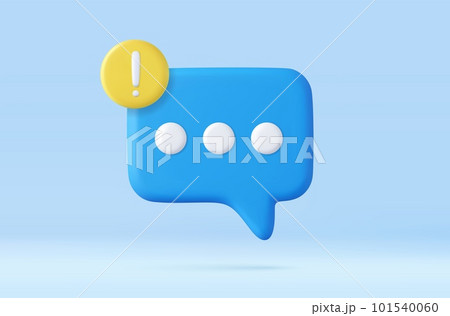 3D speech bubble with alert notification. I 101540060