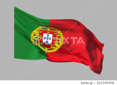 The flag is one of the state symbols of the Portuguese Republic. Vector.
