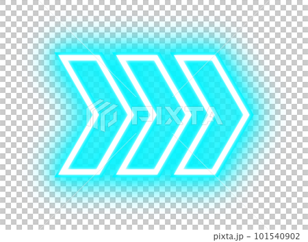 Vivid neon arrow on transparent background 101540902