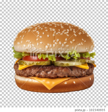 Beef burger isolated. Illustration AI Generative 101540935