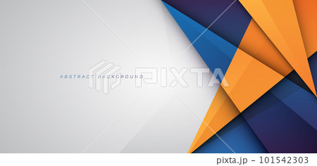 Abstract banner background with overlap layer. Modern blue and orange geometric triangle shapes. Space for your text. Suit for brochure, business, corporate, cover, website. Vector illustration 101542303