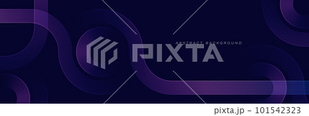 Dark abstract background with glowing circle lines. Geometric stripe line art design. Modern shiny purple blue gradient lines. Futuristic technology concept. Horizontal banner template. Vector Dark abstract background with glowing circle lines. Geometric stripe line art design. Modern shiny purple blue gradient lines. Futuristic technology concept. Horizontal banner template. Vector 101542323