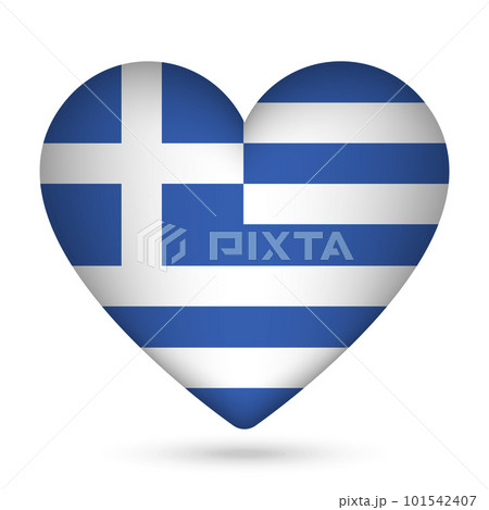 Greece flag in heart shape. Vector illustration. 101542407