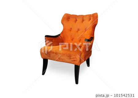 orange arm-chair Isolated on white background with clipping path 101542531