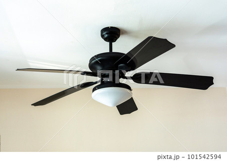 black Electric ceiling fan, old style 101542594