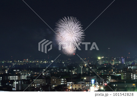 名古屋都市風景と花火 名古屋都市風景と花火 101542828