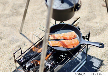 トイプードルを連れて女子キャンプ 青い海・美しいビーチでのんびり島キャンプ キャンプ料理を楽しむ女性 トイプードルを連れて女子キャンプ 青い海・美しいビーチでのんびり島キャンプ キャンプ料理を楽しむ女性 101543690