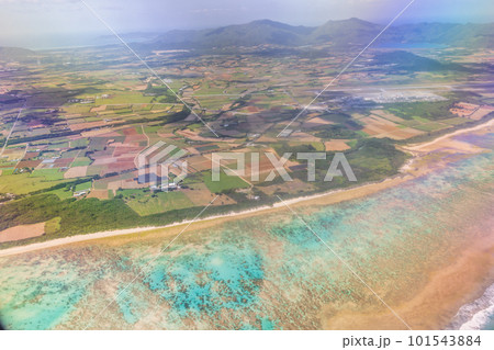 沖縄県　飛行機から見た絶景 101543884