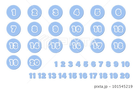 かわいいステッチ模様の数字のプレート(水色) かわいいステッチ模様の数字のプレート(水色) 101545219