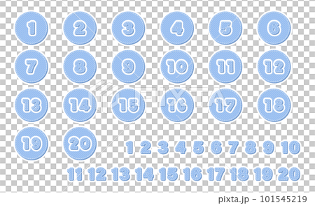 かわいいステッチ模様の数字のプレート(水色) かわいいステッチ模様の数字のプレート(水色) 101545219