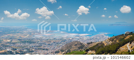 Trapani view from Erice, Sicily, Italy 101546602