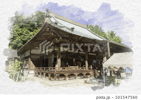 水彩画風 宮島 大聖院 観音堂 広島県廿日市市 水彩画風 宮島 大聖院 観音堂 広島県廿日市市 101547560