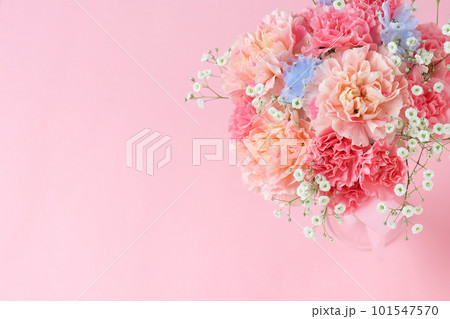 ピンクのカーネーションの花束 101547570