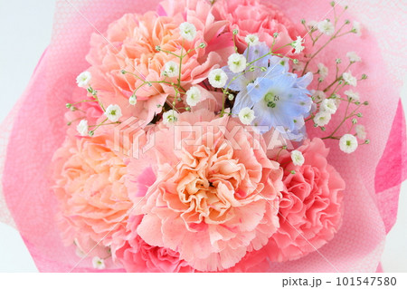 ピンクのカーネーションの花束 101547580