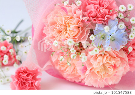ピンクのカーネーションの花束 101547588