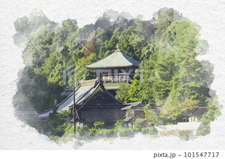 水彩画風 宮島 大聖院 広島県廿日市市 水彩画風 宮島 大聖院 広島県廿日市市 101547717