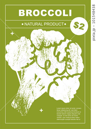 Broccoli. Set of posters of fruits and vegetables in a abstract draw design. Label or poster, price tag. Simple, flat design. Patterns and backgrounds. Perfect for poster, cover, banner. Broccoli. Set of posters of fruits and vegetables in a abstract draw design. Label or poster, price tag. Simple, flat design. Patterns and backgrounds. Perfect for poster, cover, banner. 101548438