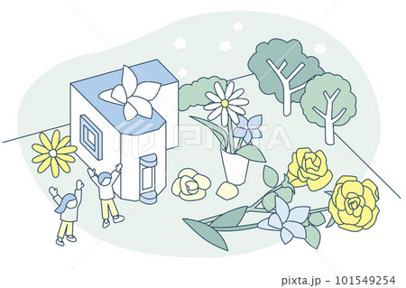 記念日の花と喜ぶ人々 記念日の花と喜ぶ人々 101549254